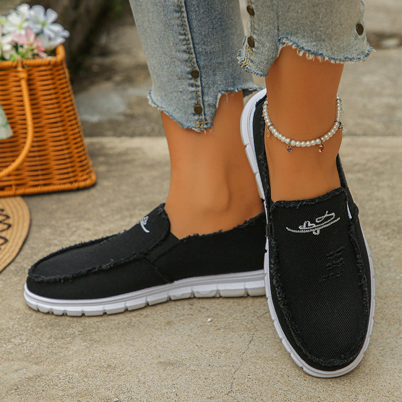 🔥Last Day Promotion 50% Off - Women's Orthopaedic Daisy Canvas Loafers | Ergonomic Wide-Fit Slip-On Shoes with Arch Support
