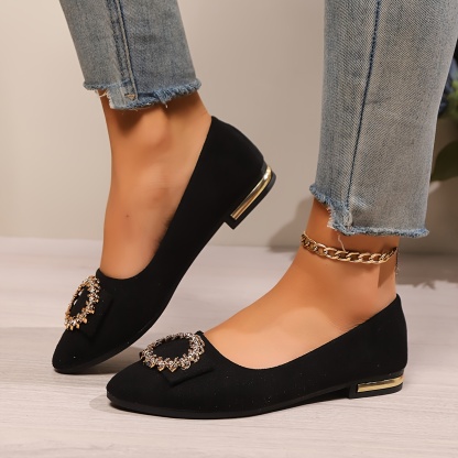 🔥Last Day 50% OFF - Women's Comfy Elegant Rhinestone Buckle Flats with Soft Cushion Sole