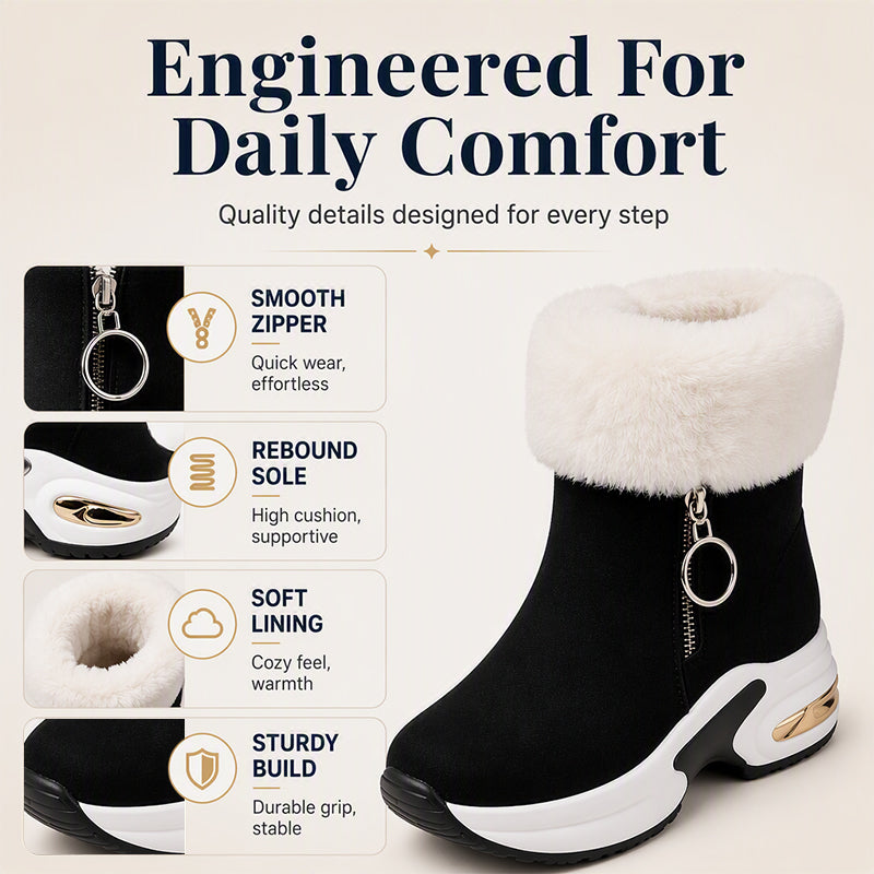 🔥Last Day 50% OFF - Orthopaedic Winter Snow Boots for Women — Premium Fur Collar , Anti-Slip Cushioned with Easy Side Zipper