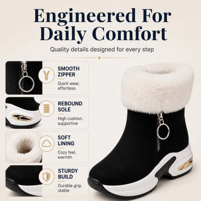 🔥Last Day 50% OFF - Orthopaedic Winter Snow Boots for Women — Premium Fur Collar , Anti-Slip Cushioned with Easy Side Zipper