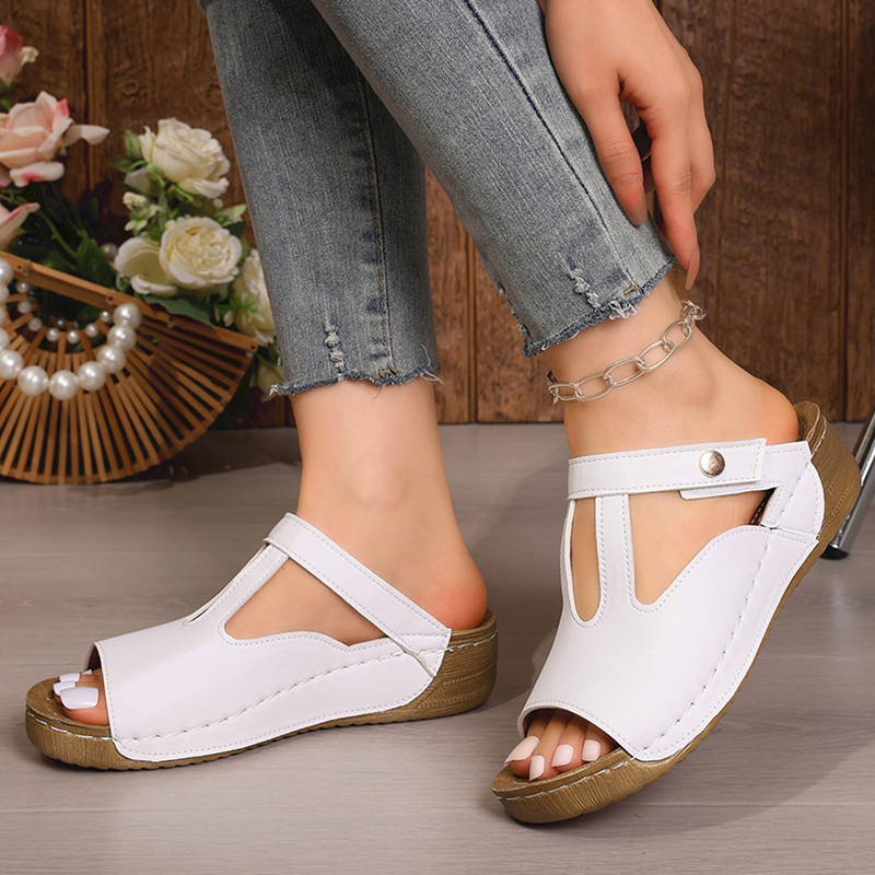 🔥Last Day Promotion 50% OFF - Womens Thick-Soled Wedge Sandals: Soft Cushion & Orthopedic for All-Day Walking
