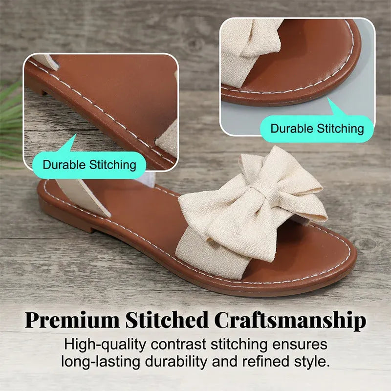 🔥Last Day Promotion 50% OFF - Women’s Bow Stylish Pearl Ankle Strap Sandals