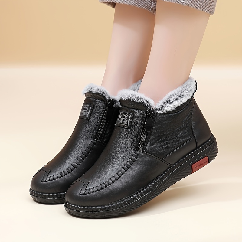 🔥Last Day 50% OFF - Orthopaedic Leather  Waterproof Snow Boots for Women: Cosy Fleece-Lined Pain Relief Shoes