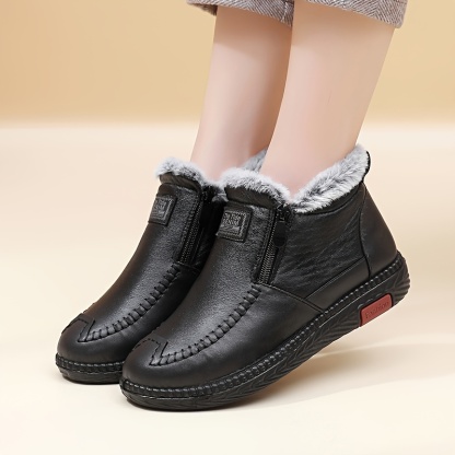 🔥Last Day 50% OFF - Orthopaedic Leather  Waterproof Snow Boots for Women: Cosy Fleece-Lined Pain Relief Shoes