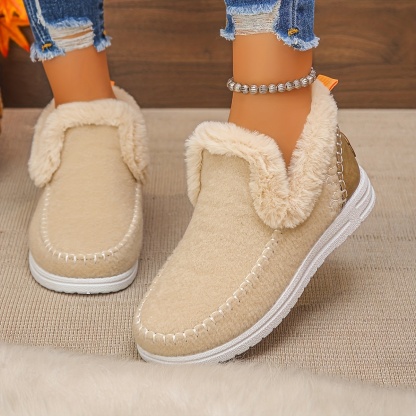 🔥Last Day 50% OFF - Women's Warm Fleece-Lined Slip-On Boots - Wide Fit, Cushioned Sole Pain Relief Walking Shoes