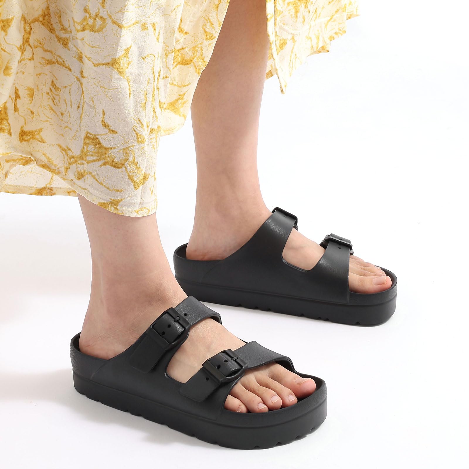 🔥Last Day Promotion 50% OFF -  Women's Comfortable Arch Support Walking Platform Sandals with Adjustable Buckle
