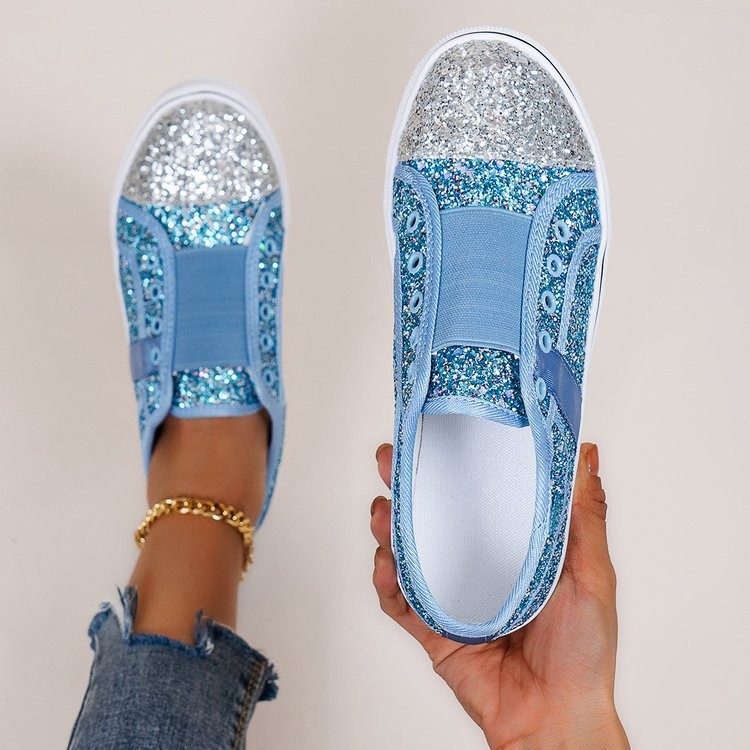 🔥Last Day Promotion 50% OFF - Women’s Shiny Glitter Slip On Trainers