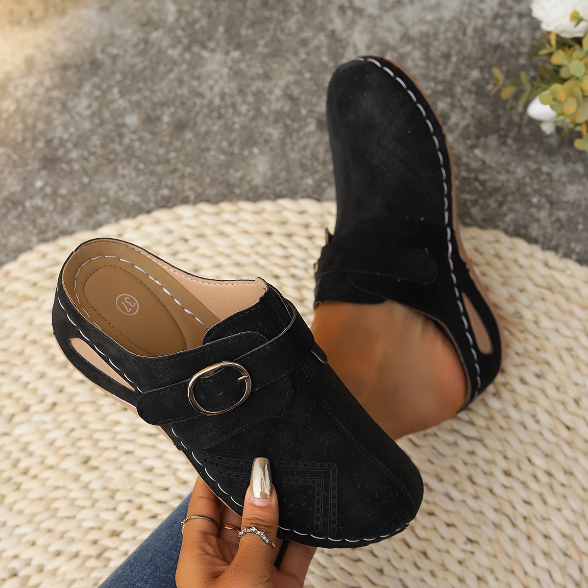 🔥Last Day Promotion 50% OFF - Women’s Orthopaedic Arch Support Wedge Mule Slip On Sandals