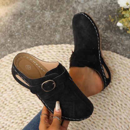 🔥Last Day Promotion 50% OFF - Women’s Orthopaedic Arch Support Wedge Mule Slip On Sandals