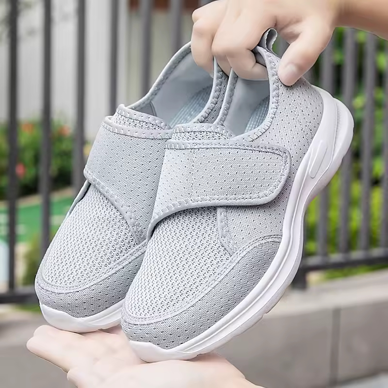 🔥Last Day Promotion 50% OFF - Ladies Wide Fit Orthopaedic Mesh Walking Trainers Touch Fastener Easy Slip On Breathable Cushioned Walking Shoes For Sensitive & Swollen Feet