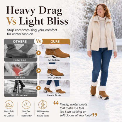 🔥Last Day 50% OFF - Orthopaedic Winter Snow Boots for Women — Premium Fur Collar , Anti-Slip Cushioned with Easy Side Zipper