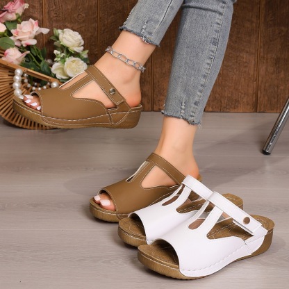 🔥Last Day Promotion 50% OFF - Womens Thick-Soled Wedge Sandals: Soft Cushion & Orthopedic for All-Day Walking