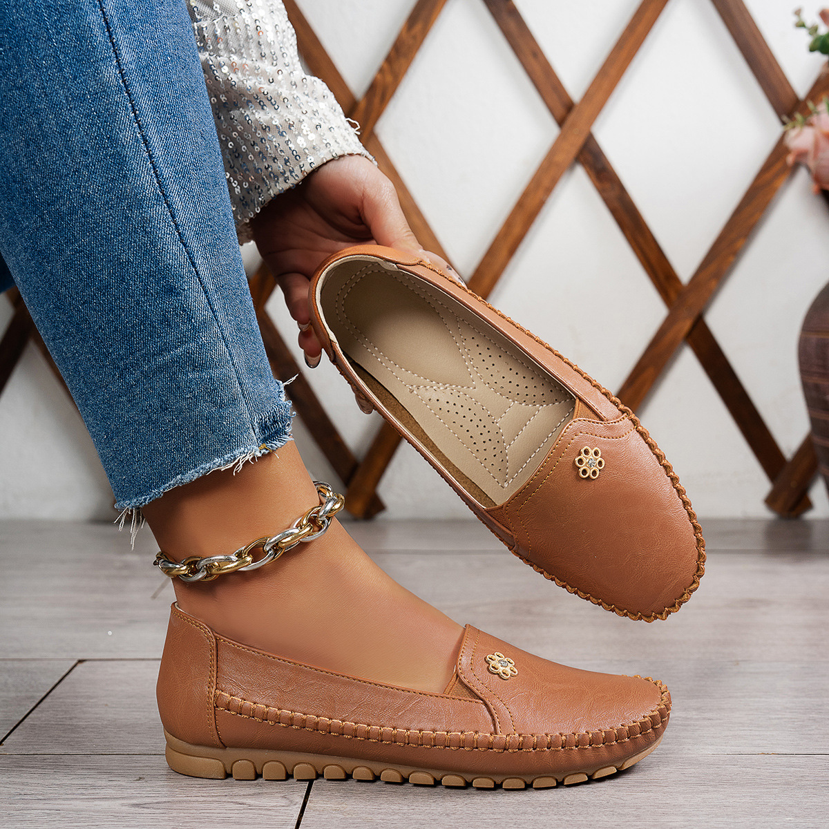 🔥Last Day Promotion 50% OFF - Genuine Leather Slip-On Moccasin Walking Loafers
