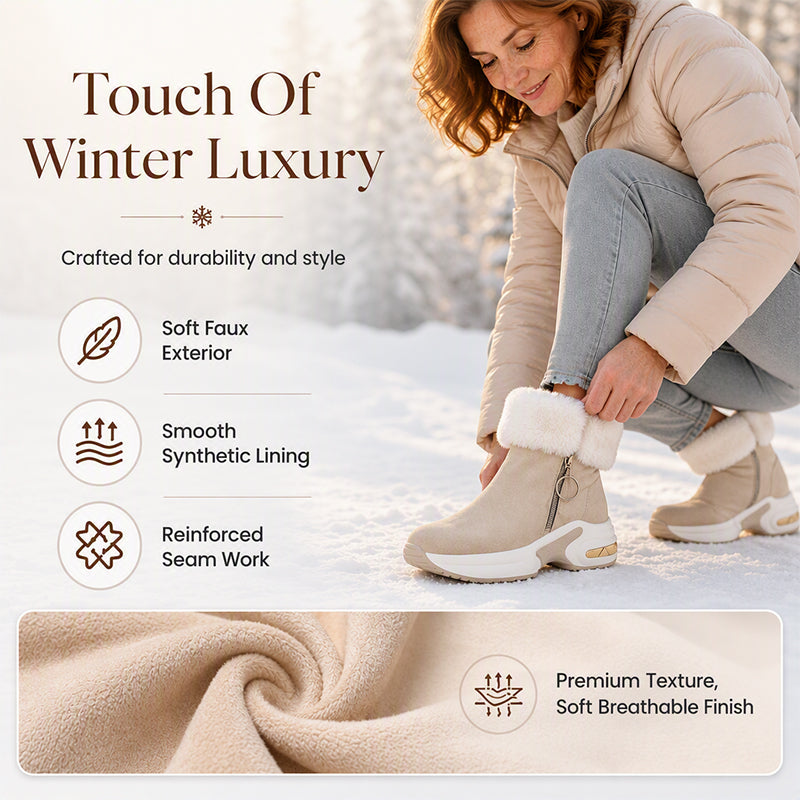 🔥Last Day 50% OFF - Orthopaedic Winter Snow Boots for Women — Premium Fur Collar , Anti-Slip Cushioned with Easy Side Zipper