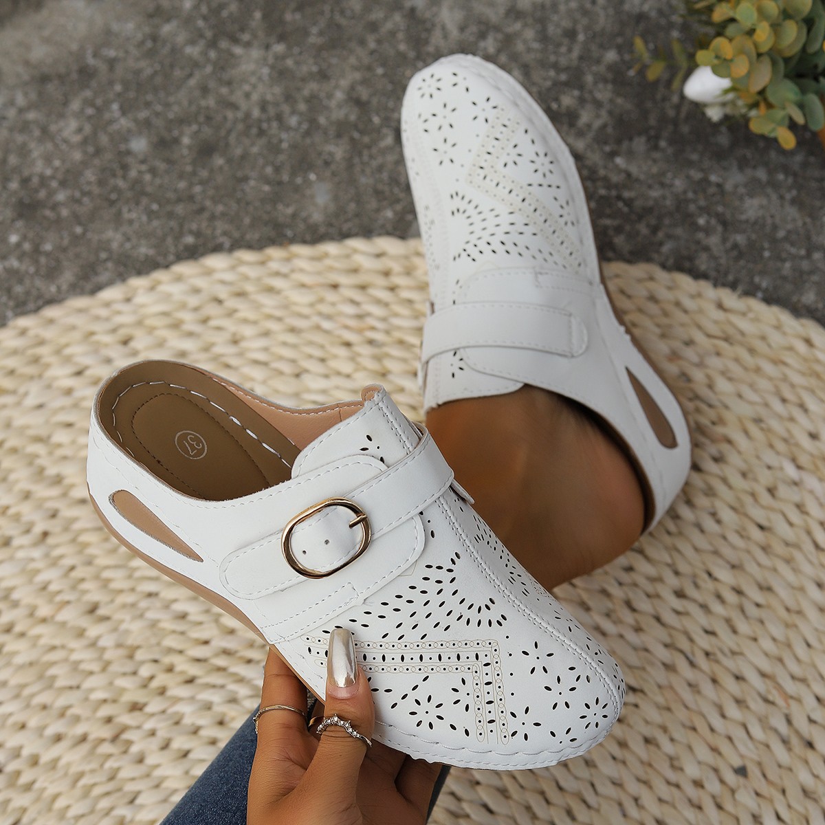 🔥Last Day Promotion 50% OFF - Women’s Orthopaedic Arch Support Wedge Mule Slip On Sandals