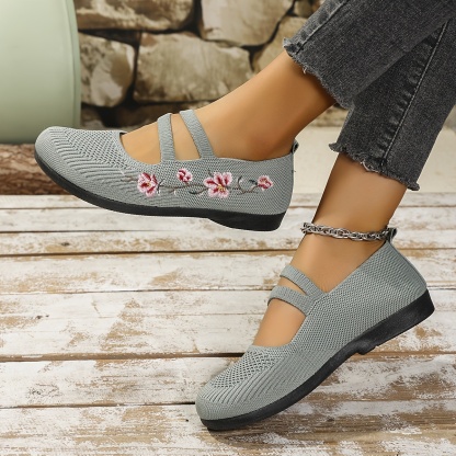 🔥Last Day Promotion 50% OFF -  Women's Floral Knit Ballet Flats
