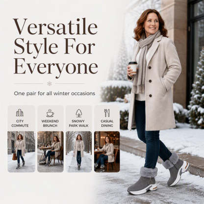🔥Last Day 50% OFF - Orthopaedic Winter Snow Boots for Women — Premium Fur Collar , Anti-Slip Cushioned with Easy Side Zipper