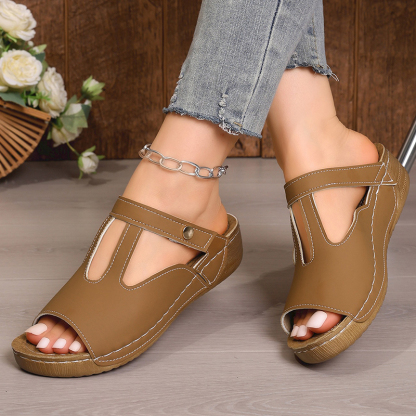 🔥Last Day Promotion 50% OFF - Womens Thick-Soled Wedge Sandals: Soft Cushion & Orthopedic for All-Day Walking