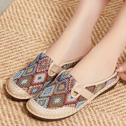 🔥Last Day Promotion 50% OFF - Women's Comfortable Linen Slip-on Soft-soled Shoes