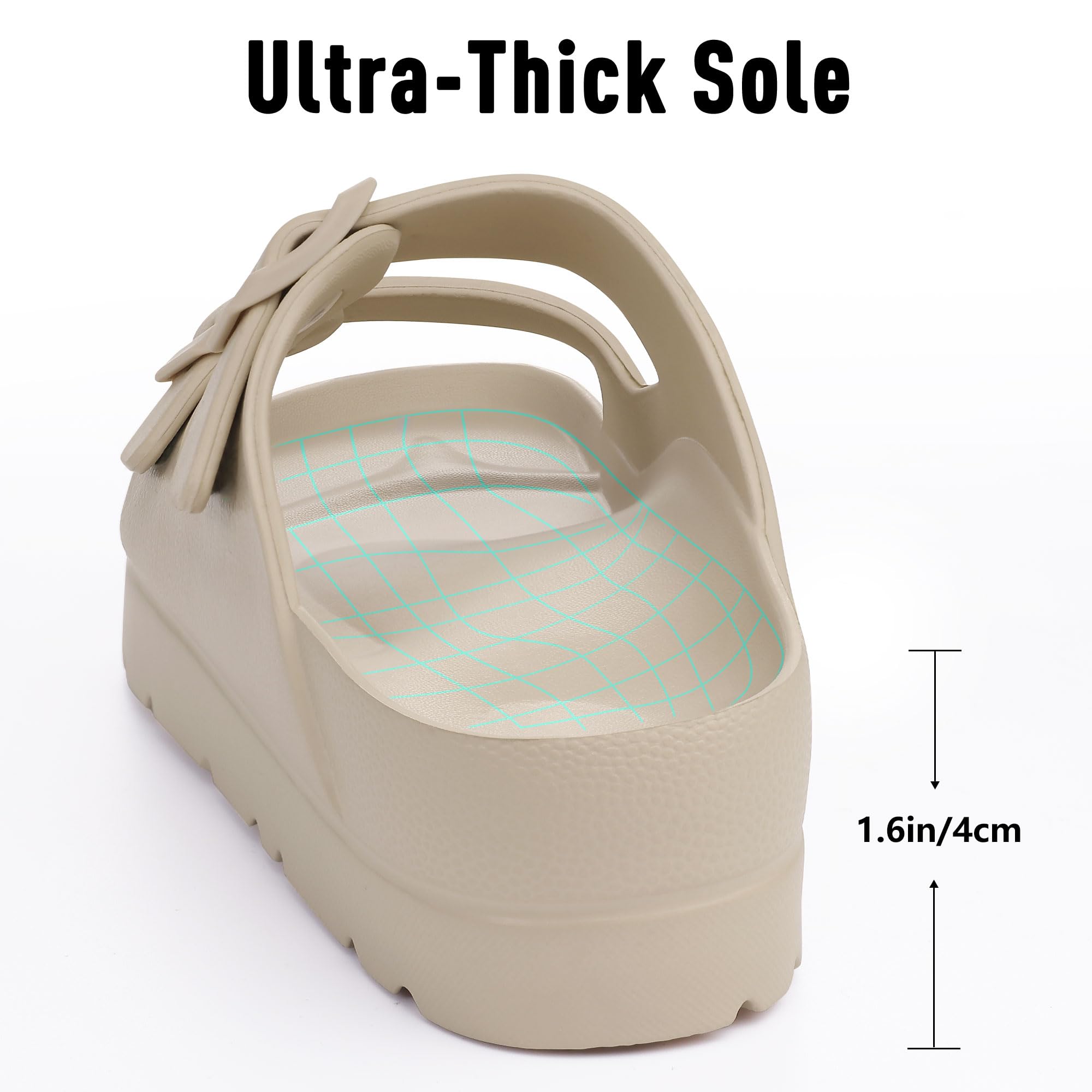 🔥Last Day Promotion 50% OFF -  Women's Comfortable Arch Support Walking Platform Sandals with Adjustable Buckle