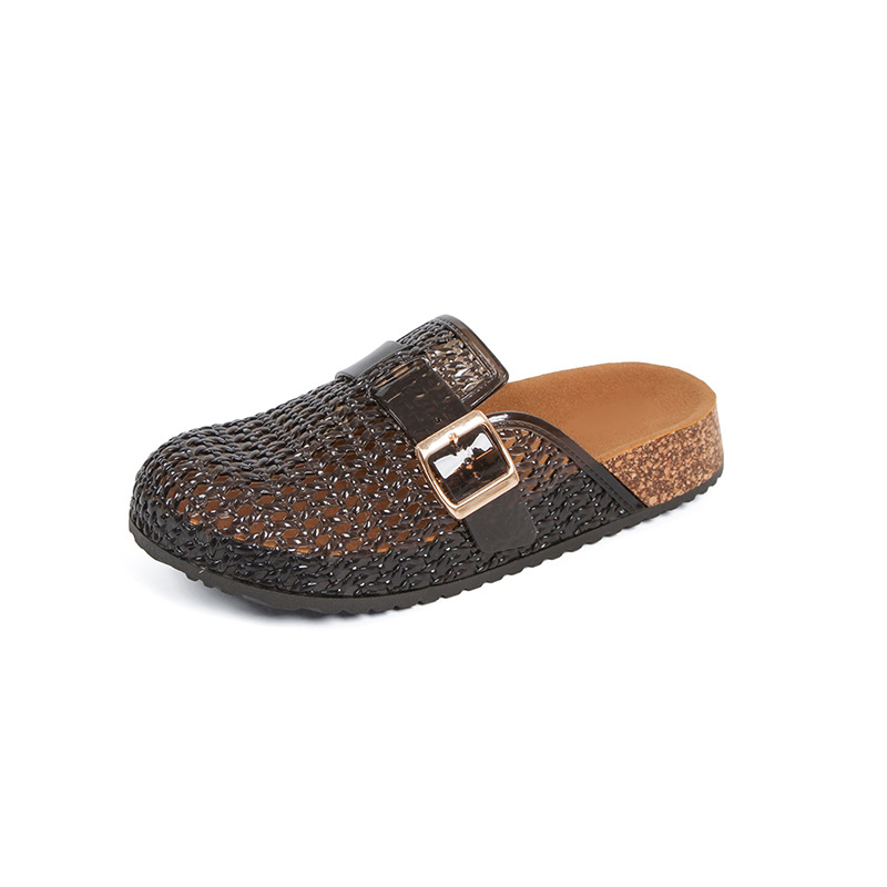 🔥Last Day Promotion 50% OFF - Ladies Breathable Slip-On Jelly Clogs Adjustable Buckle Cork Cushioned Insole