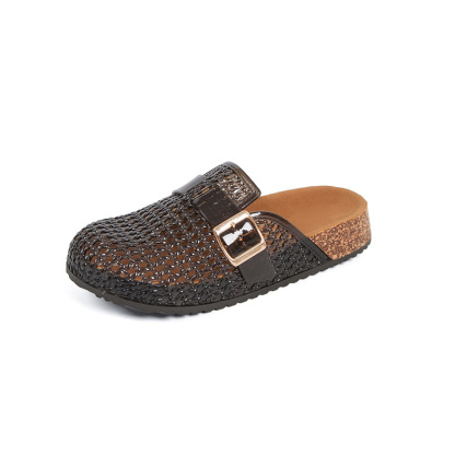 🔥Last Day Promotion 50% OFF - Ladies Breathable Slip-On Jelly Clogs Adjustable Buckle Cork Cushioned Insole