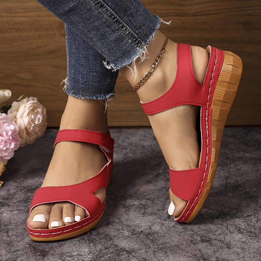 🔥Last Day Promotion 50% OFF - Women's Velcro Comfort Wedge Orthopaedic Sandals