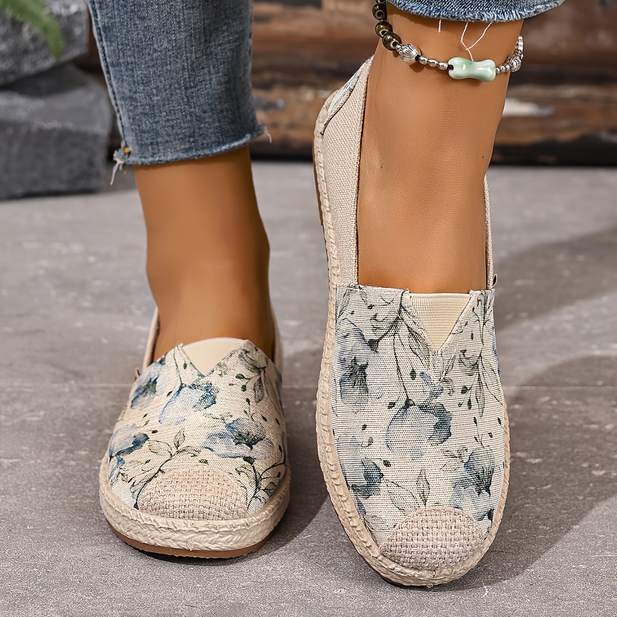 🔥Last Day Promotion 50% OFF - Women's Retro Ink Floral Breathable Slip-On Shoes 