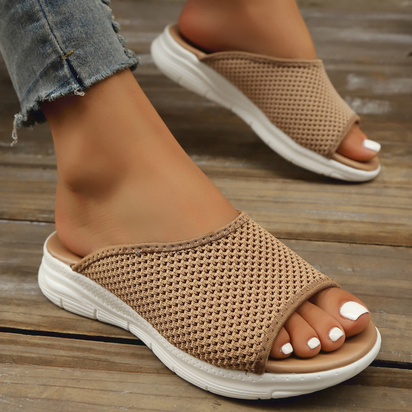 🔥Last Day Promotion 50% OFF - Women's Elegant Knitted Cushioned Wedge Sandals