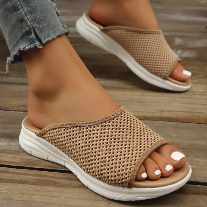 🔥Last Day Promotion 50% OFF - Women's Elegant Knitted Cushioned Wedge Sandals