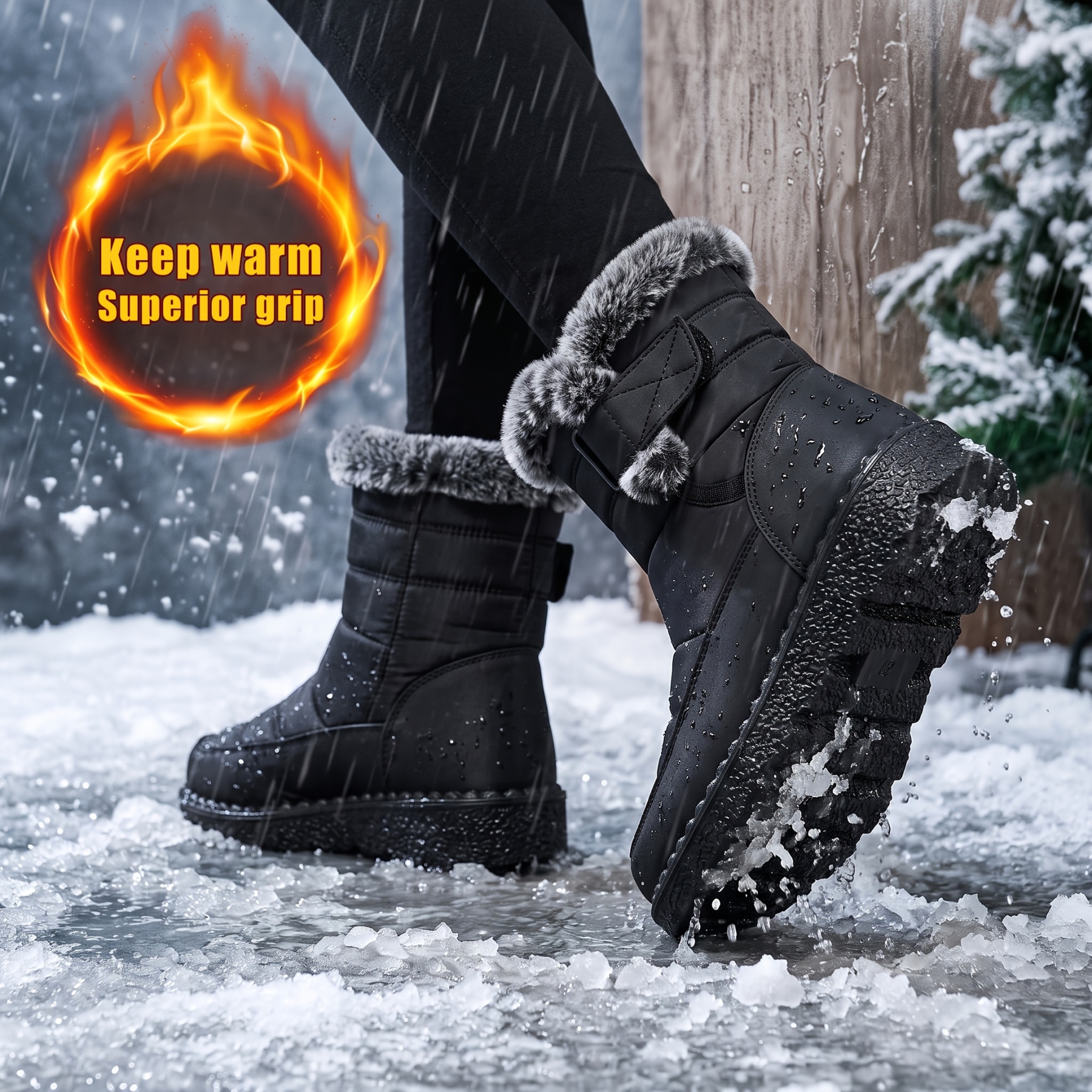 🔥Last Day 50% OFF - Women's Comfortable Warm Non-slip Snow Boots - Wide Fit, Cushioned Sole Pain Relief