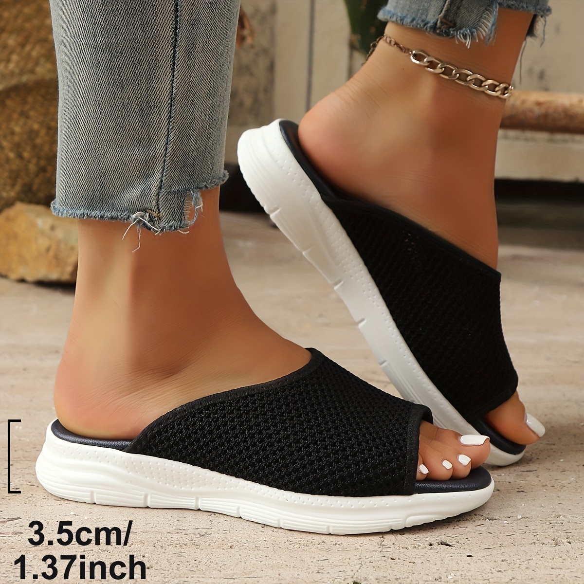 🔥Last Day Promotion 50% OFF - Women's Elegant Knitted Cushioned Wedge Sandals