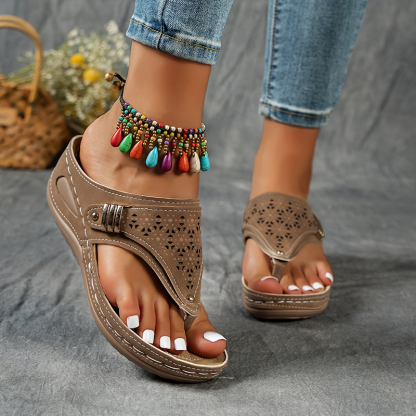 🔥Last Day Promotion 50% OFF - Women's Stylish Wedge Arch Support Orthopaedic Sandals