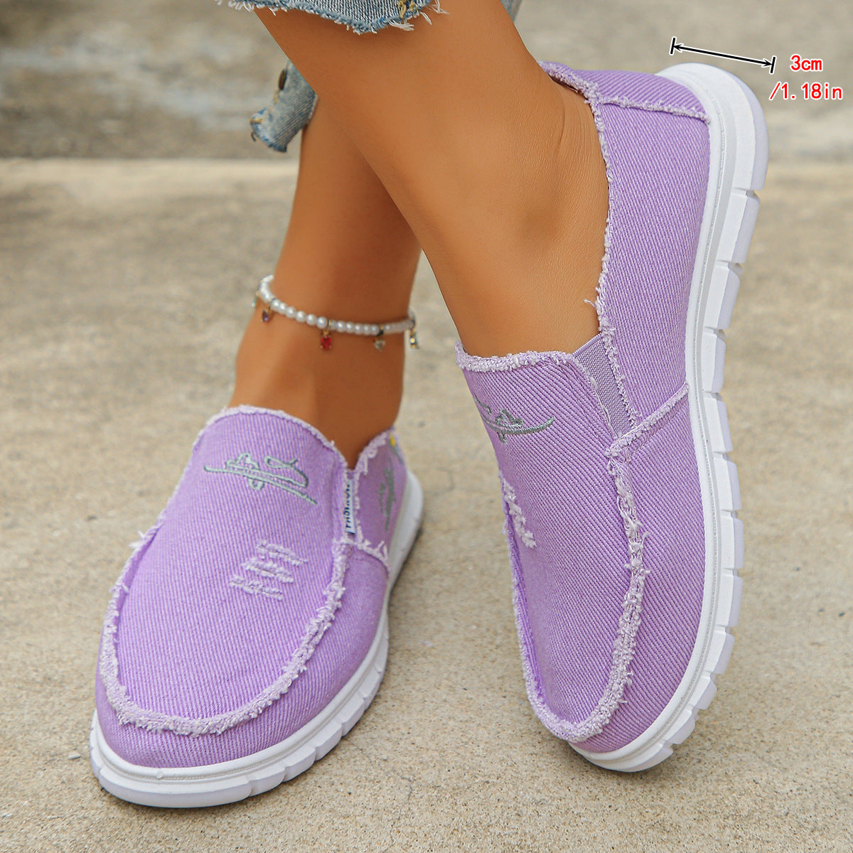 🔥Last Day Promotion 50% Off - Women's Orthopaedic Daisy Canvas Loafers | Ergonomic Wide-Fit Slip-On Shoes with Arch Support