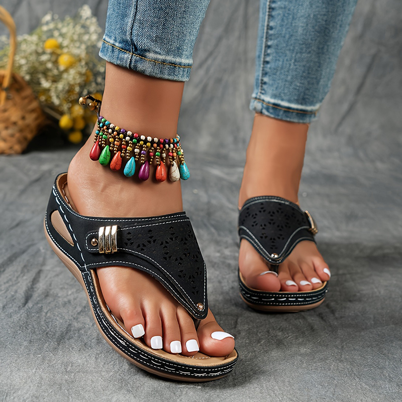 🔥Last Day Promotion 50% OFF - Women's Stylish Wedge Arch Support Orthopaedic Sandals