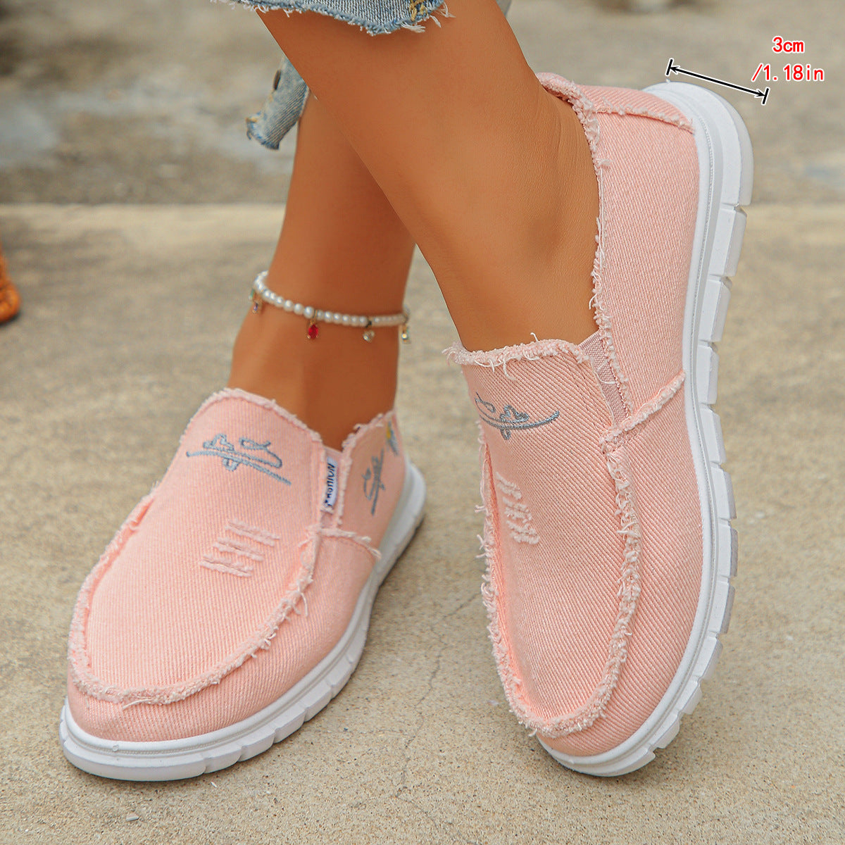 🔥Last Day Promotion 50% Off - Women's Orthopaedic Daisy Canvas Loafers | Ergonomic Wide-Fit Slip-On Shoes with Arch Support