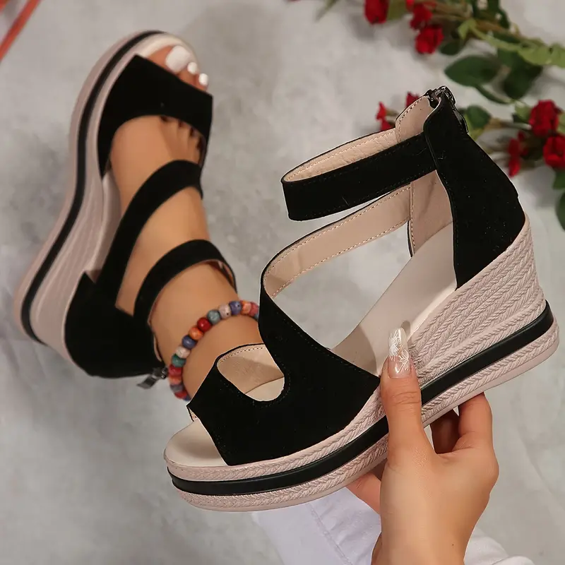 🔥Last Day Promotion 50% OFF - Women's Comfort Solid Colour Wedge Sandals
