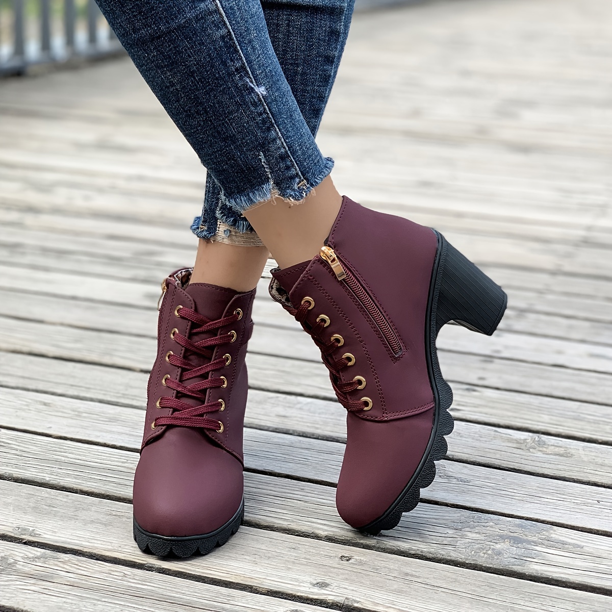 🔥Last Day Promotion 50% OFF - Women's Thick Heel Leather Orthopedic Boots