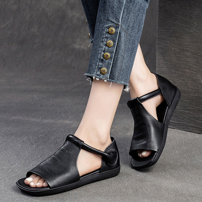 🔥Last Day Promotion 50% OFF - Women's Vintage-Style Genuine Leather Casual Sandals