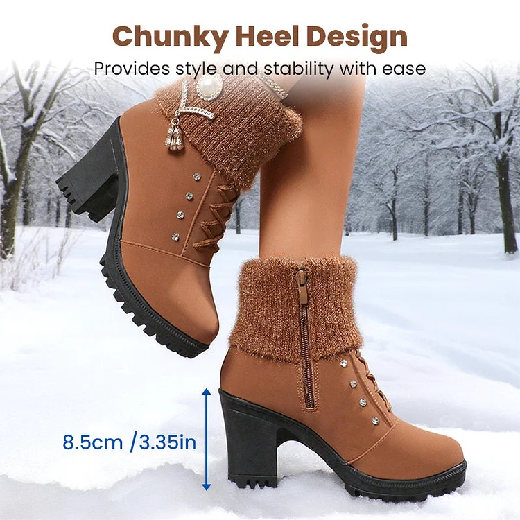 🔥Last Day Promotion 50% OFF - Women's Thick Warm Chunky Heel Boots