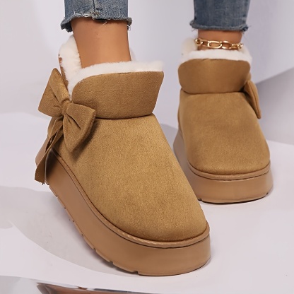 🔥Last Day Promotion 50% OFF - Women's Elegant Bow-Adorned Cozy Plush-Lined  Snow Boots