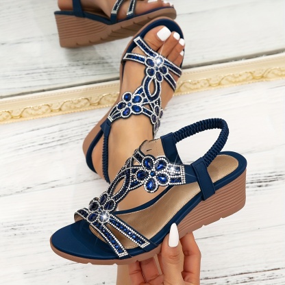 🔥Last Day Promotion 50% OFF - Women's Rhinestone Wedge Sandals