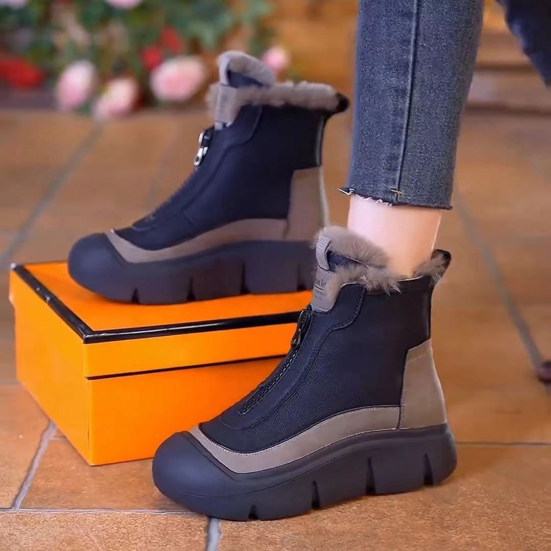 Women's Waterproof Warm Snow Boots with Zipper