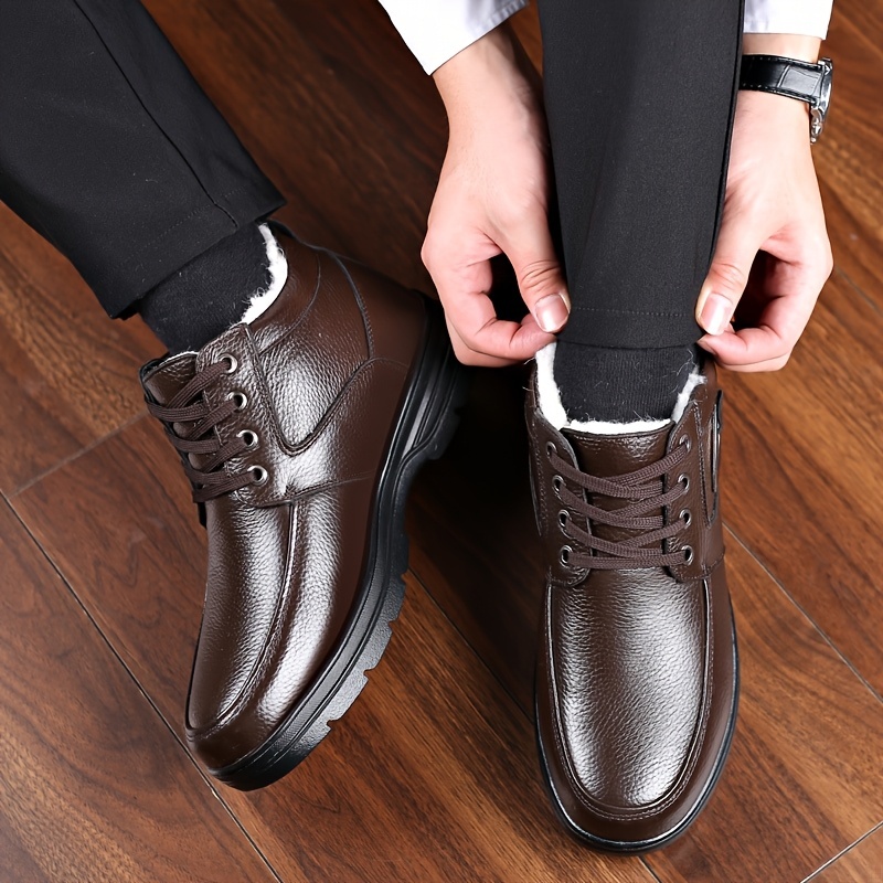🔥Last Day! 50% OFF - Men's Winter Lining High-Top Leather Shoes