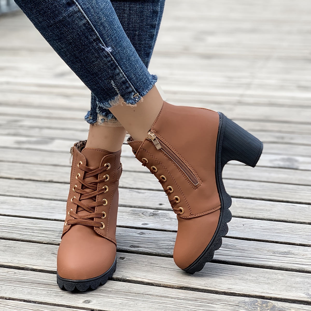 🔥Last Day Promotion 50% OFF - Women's Thick Heel Leather Orthopedic Boots