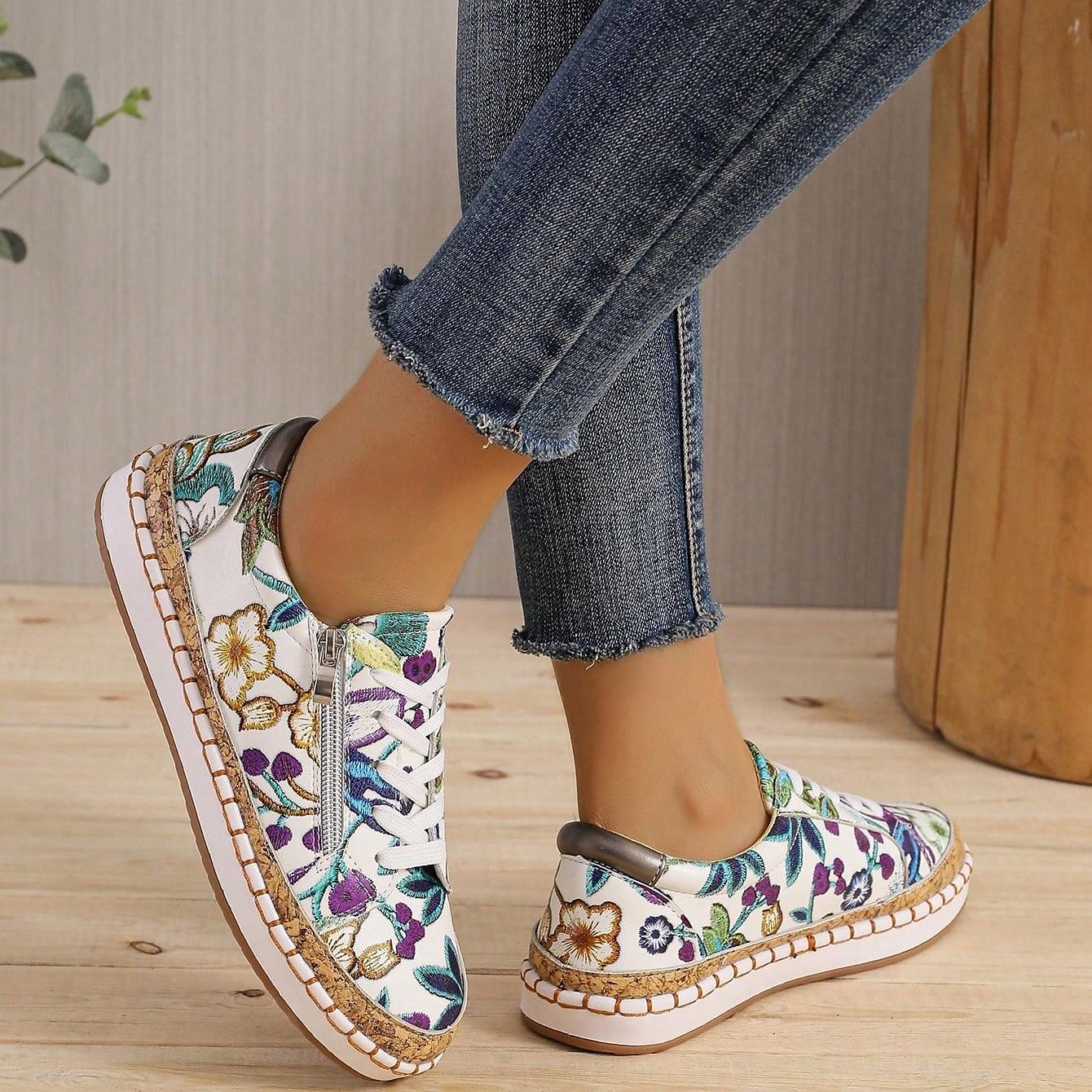🔥Last Day Promotion 50% OFF - Women's Fashion Hand Embroidered Orthopaedic Sneakers