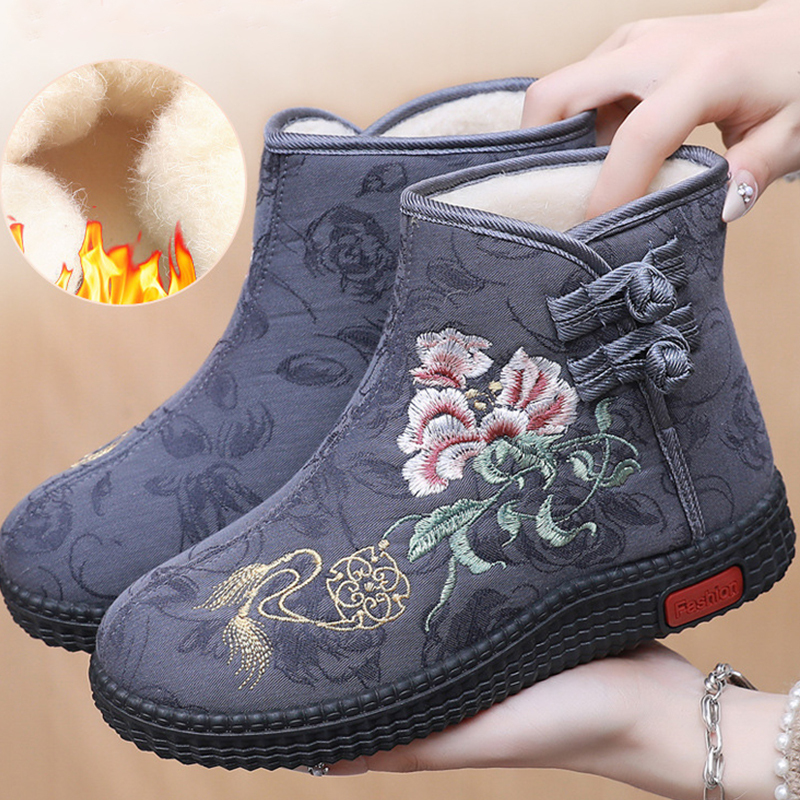 🔥Last Day Promotion 50% OFF - Women's Embroidered Thermal Cotton Boots