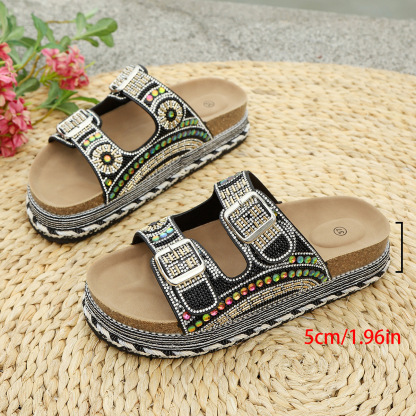 🔥Last Day Promotion 50% OFF - Women's Comfortable Fashion Rhinestone Thick Bottom Sandals