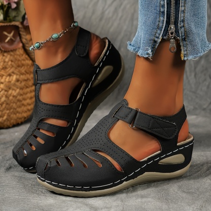 🔥Last Day Promotion 50% OFF - Women's Comfortable Cut-out Wedge Orthopaedic Sandals