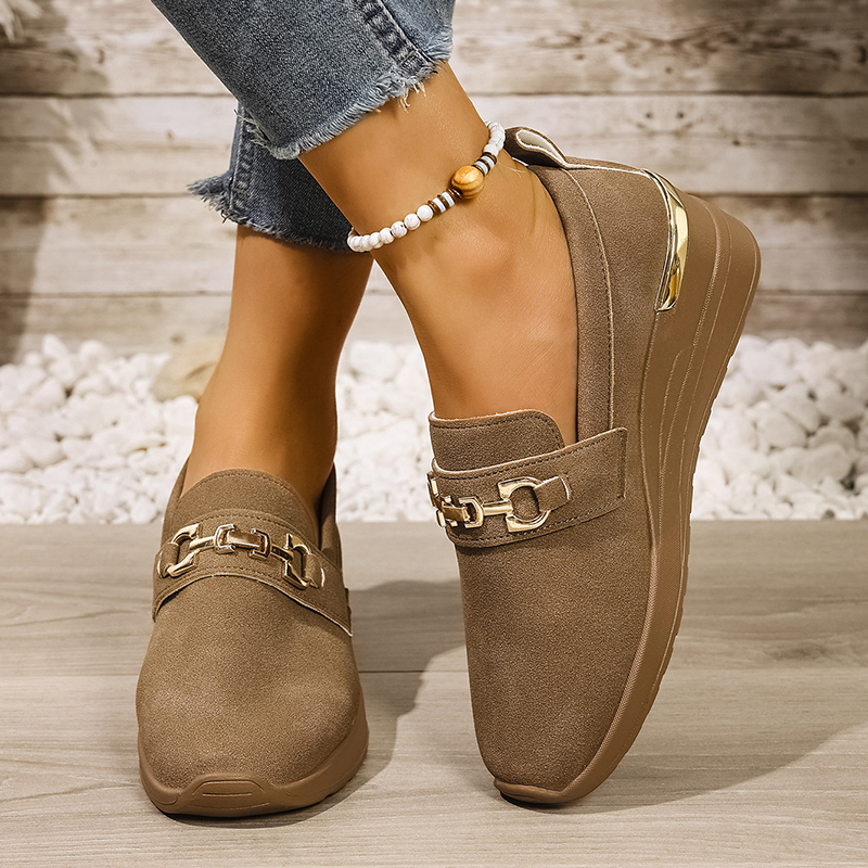 🔥Last Day Promotion 50% OFF - Women's Fashionable Metal Buckle Comfortable Wedge Orthopaedic Sneakers